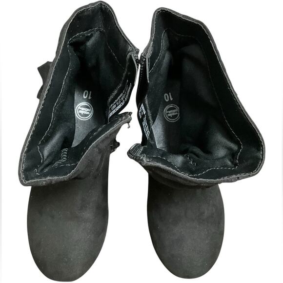 Wonder Nation Girl’s Elegant Slouch Black Ankle Booties with Bow Size 10 NEW - Picture 7 of 8